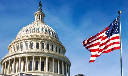 US Capitol Building and US Flag
